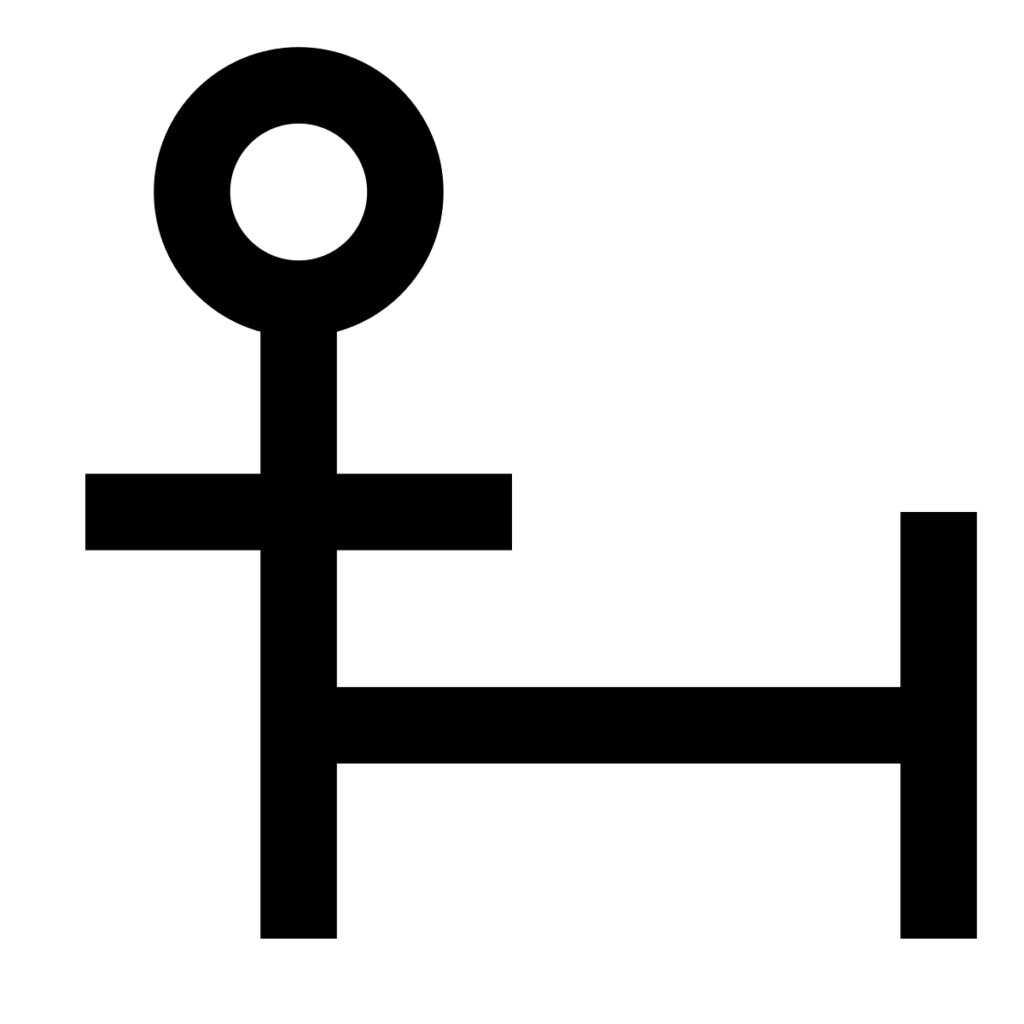 Graphic symbol representing the centaurus constellation in astronomy and astrology, shaped like a stick figure of a centaur.