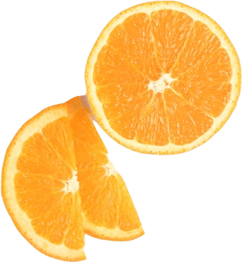 Several slices of a cut-open orange.