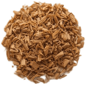 A pile of santal sandalwood chips, also known as santalum album.