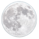 A silvery full moon.