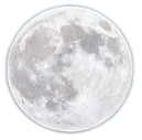 A silvery full moon.