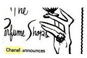 Thumbnail of a vintage advertisement reading The Perfume Shops: Chanel announces. Line drawing of a hand holding perfume.