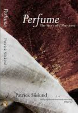 Front cover of Perfume: The Story of a Murderer By Patrick Süskind. Photograph of maroon-brown carpet and white linen.