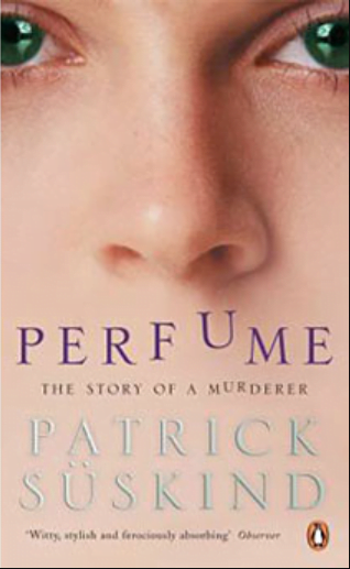 Photo front cover of Perfume: The Story of a Murderer By Patrick Süskind.   Close-up of a green-eyed woman's face.