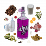 Curve Crush for Women Eau de Toilette by Liz Claiborne Review Collage of Curve Crush for Women and its notes, including milk, ginger, cinnamon, pepper, cherry, tea, vanilla, and cardamom.